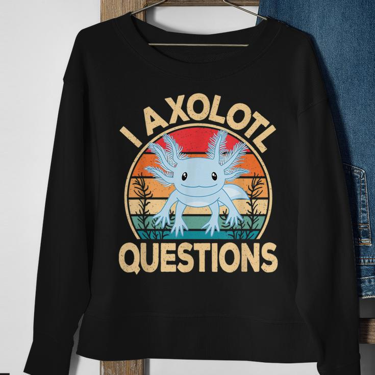 Funny I Axolotl Questions Cute Kawaii Blue Axolotl Retro Sweatshirt Gifts for Old Women