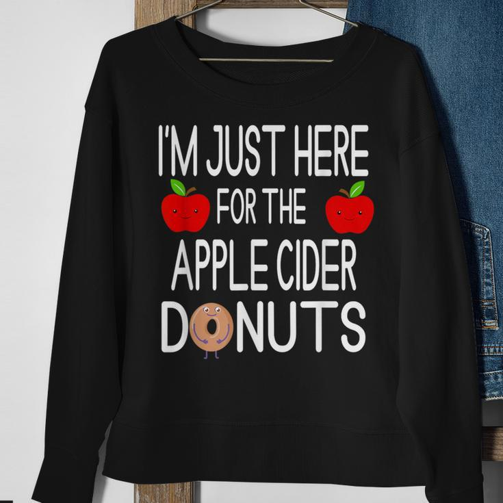 I'm Just Here For The Apple Cider Donuts Apple Picking Sweatshirt Gifts for Old Women