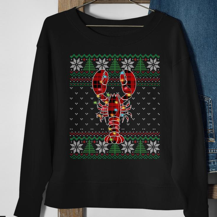 Lobster Ugly Sweater Christmas Animals Lights Xmas Sweatshirt Gifts for Old Women