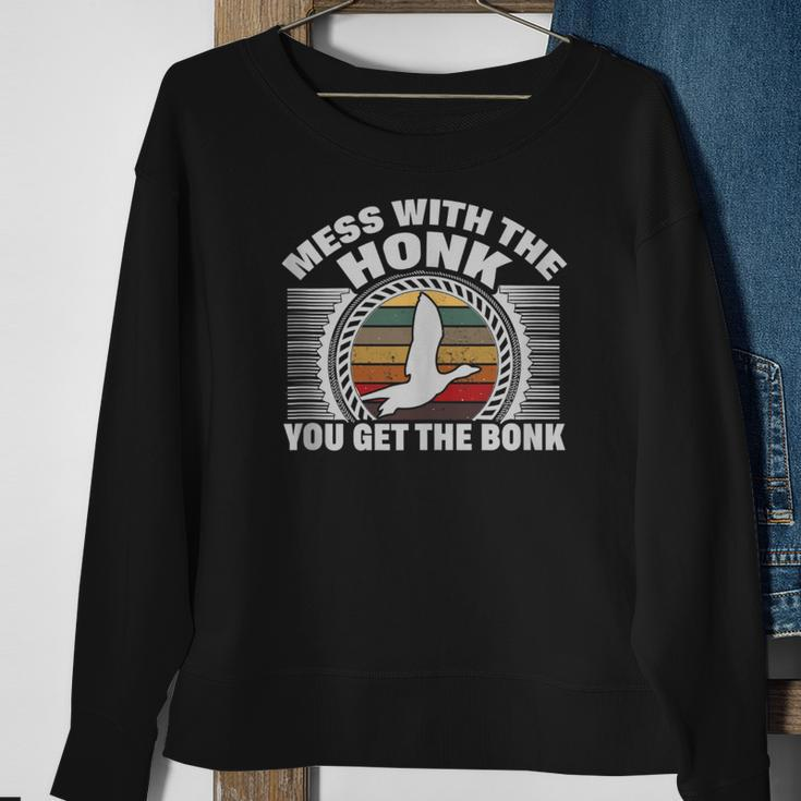 Funny Mean Goose Honk Quote Sweatshirt Gifts for Old Women