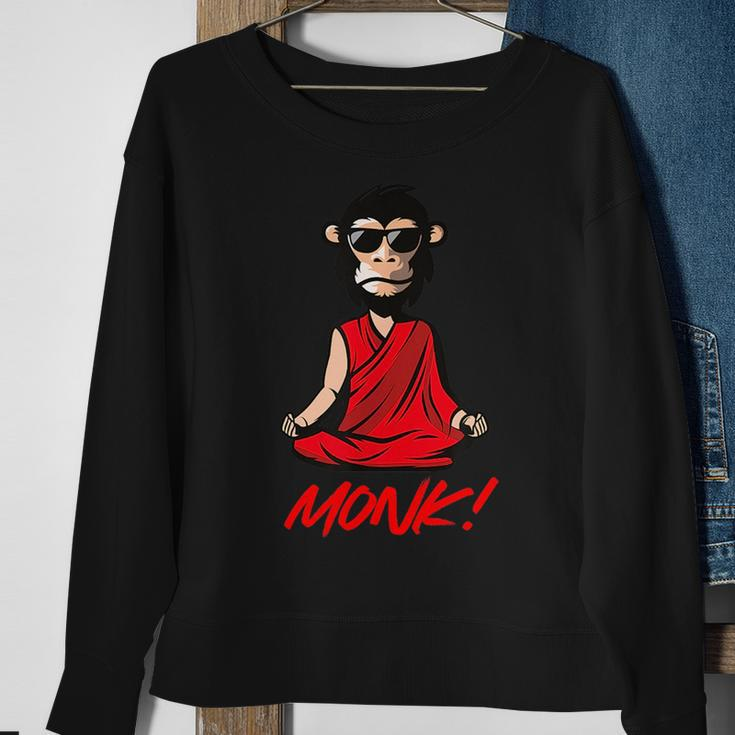 Funny Meditation Monk Monkey Grafitti Skateboarding Punk Sweatshirt Gifts for Old Women