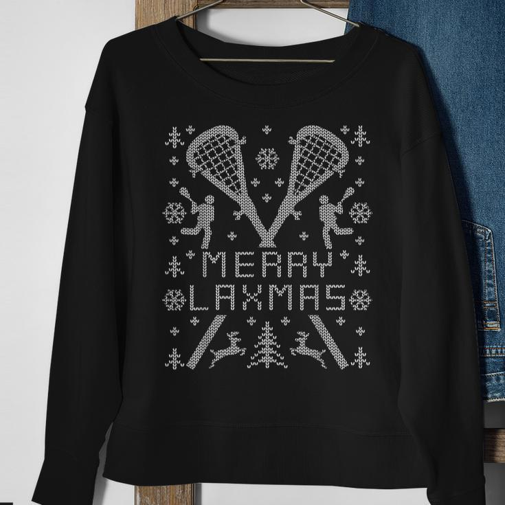 Merry Laxmas Ugly Christmas Sweater Lacrosse Sweatshirt Gifts for Old Women