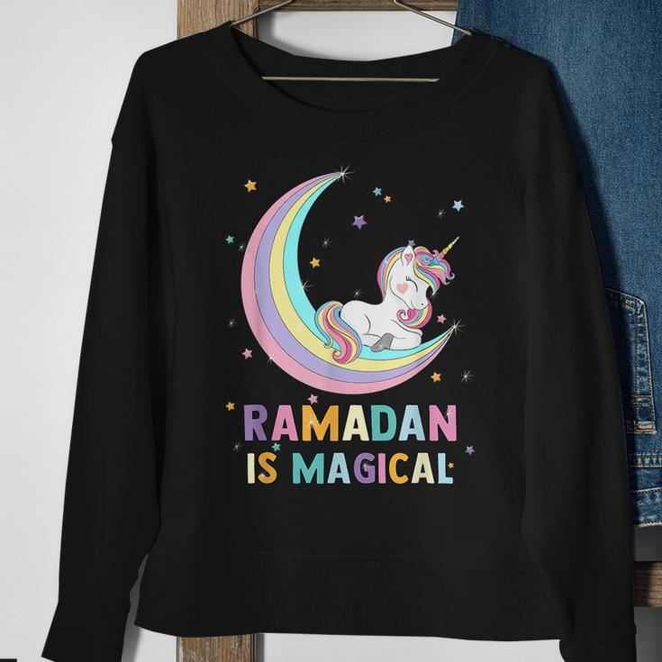 Funny Moon Unicorn Ramadan Is Magical Unicorn Funny Gifts Sweatshirt Gifts for Old Women