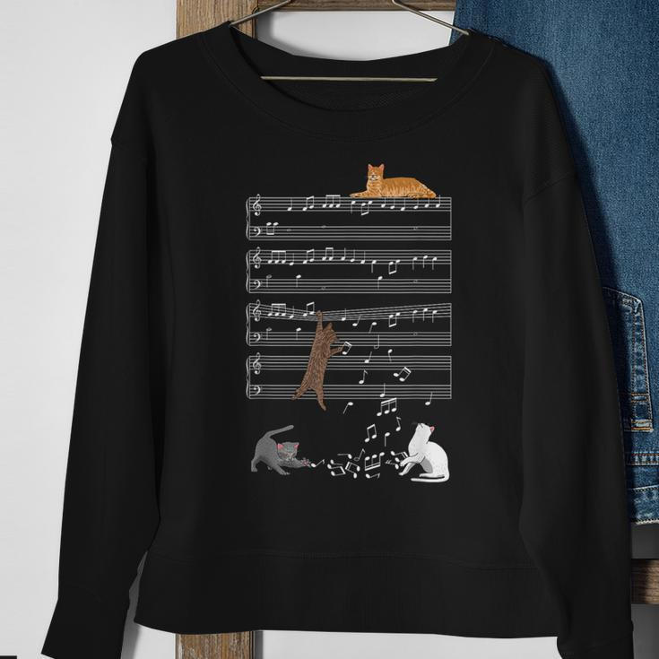 Musical Cats Cat And Music Lover Cat Sweatshirt Gifts for Old Women