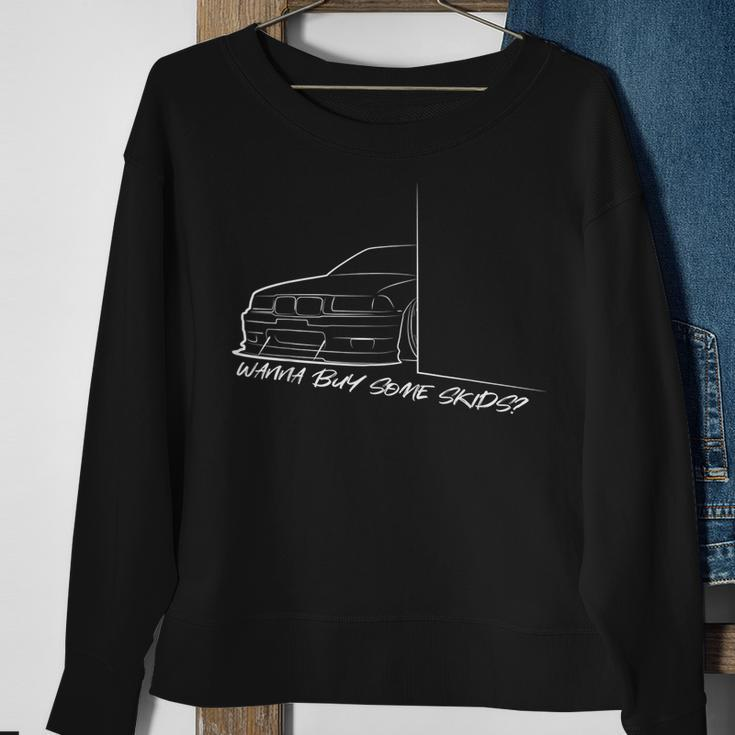 Funny Peeking E36 Drift Car Graphic Sweatshirt Gifts for Old Women