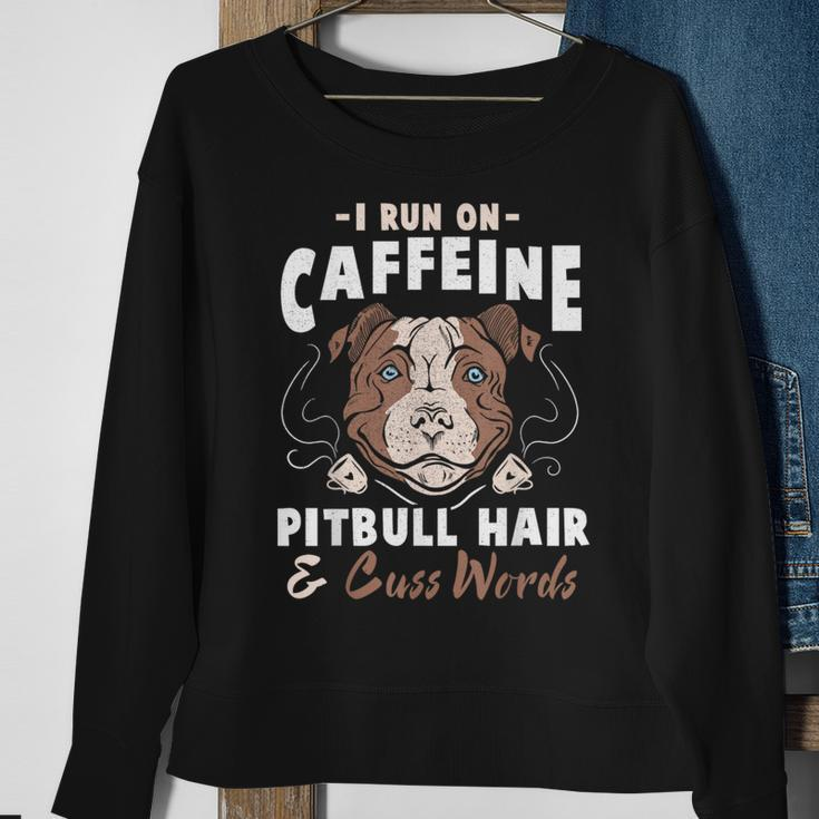 Pitbull Hair And Caffeine Pit Bull Fans Sweatshirt Gifts for Old Women