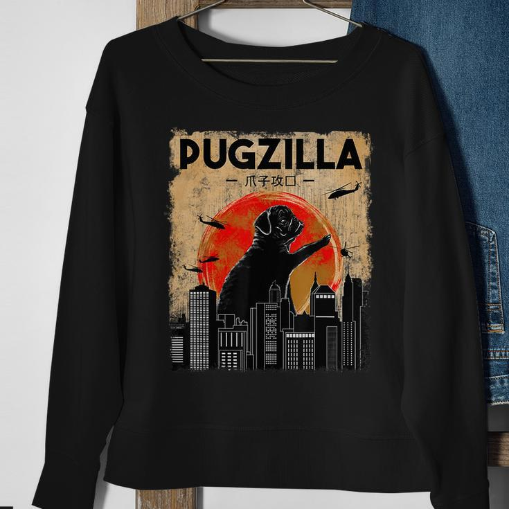 Pug Owner Pugzilla Dog Lover Pug Sweatshirt Gifts for Old Women