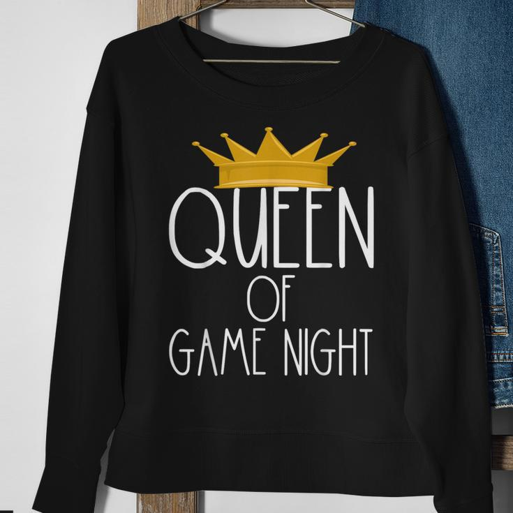 Queen Of Game Night Card Games Boardgame Winner Crown Sweatshirt Gifts for Old Women