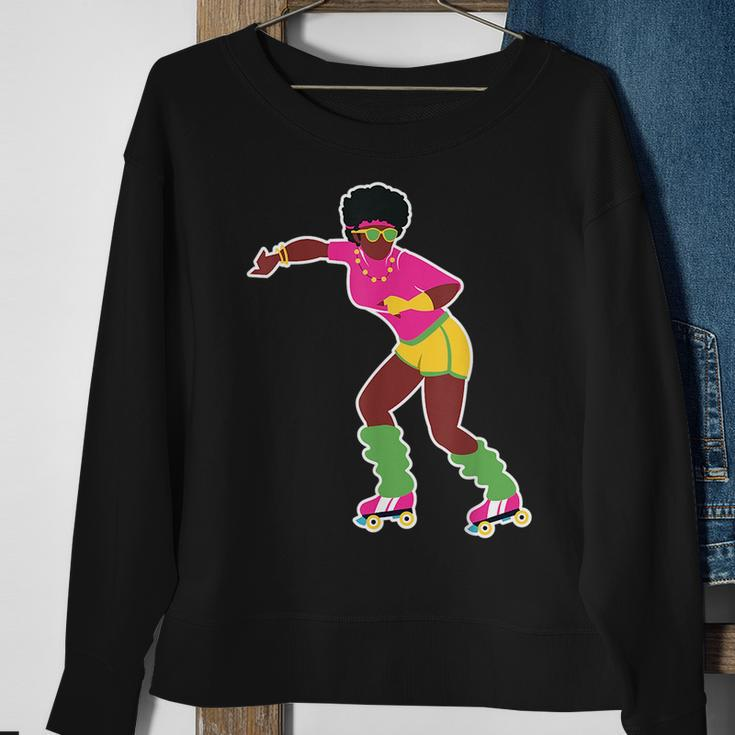 Funny Roller Skating Derby 70S 80S Skater Afro Girl Gifts Sweatshirt Gifts for Old Women