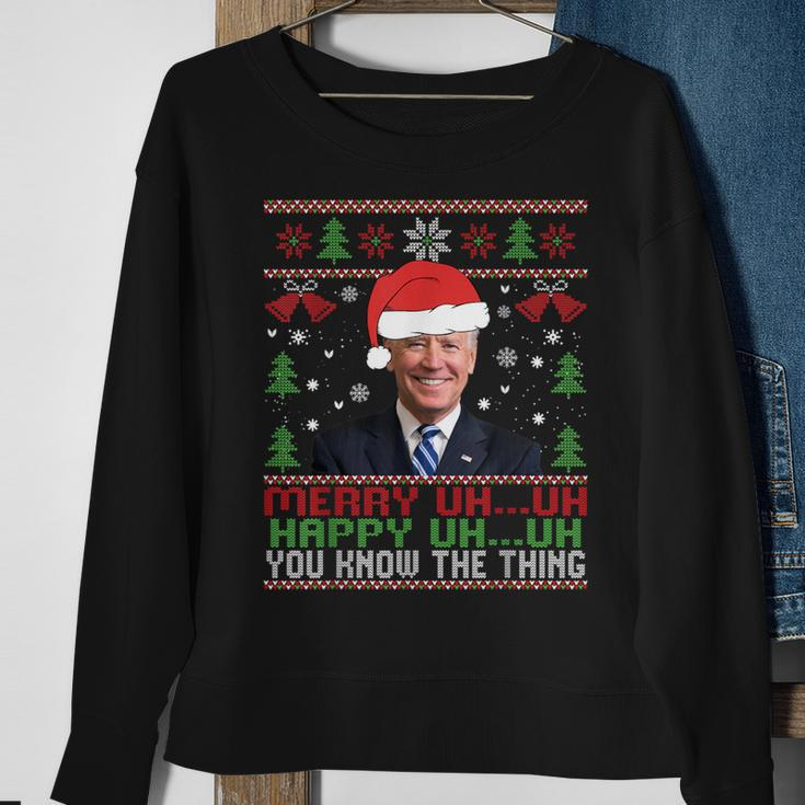 Santa Joe Biden Merry Uh Uh Christmas Ugly Sweatshirt Gifts for Old Women