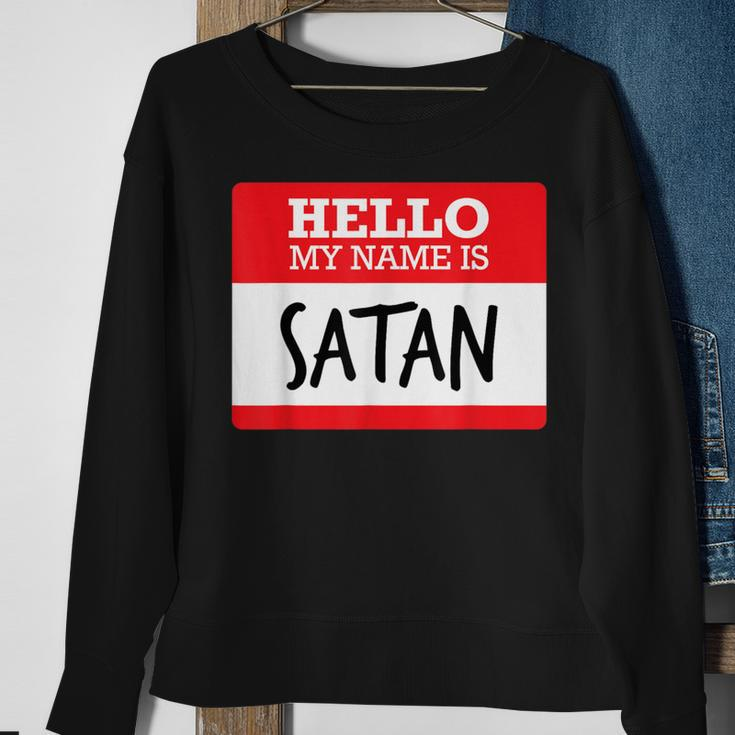 Simple Hello My Name Is Satan CostumeSweatshirt Gifts for Old Women