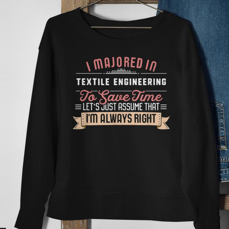 Textile Engineering Major Student Graduation Sweatshirt Gifts for Old Women