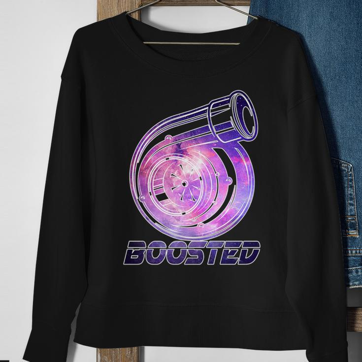 Turbo Tuner Gear Head Galaxy Boosted Turbo Sweatshirt Gifts for Old Women
