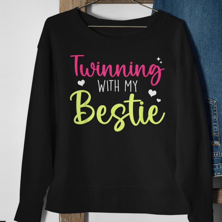 Funny Twin Matching Twins Day Friend Twinning With My Bestie Sweatshirt Gifts for Old Women