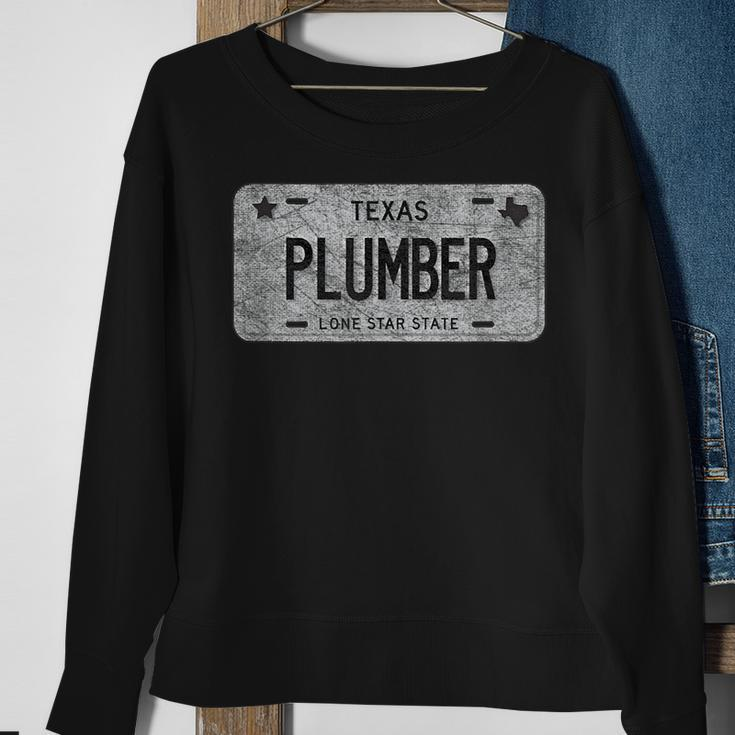 Funny Tx State Vanity License Plate Plumber Plumber Funny Gifts Sweatshirt Gifts for Old Women