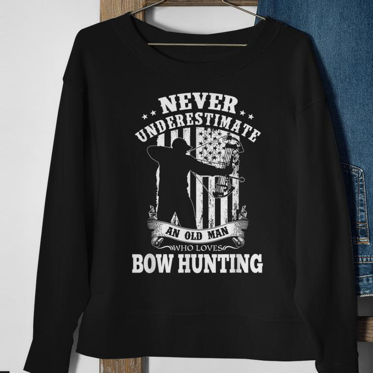 Never Underestimate An Archery Bow Hunting Man Sweatshirt Gifts for Old Women