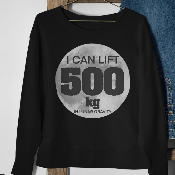 Funny Weight Lifting Brag Moon Novelty Gym Gag Idea 500Kg Sweatshirt Gifts for Old Women