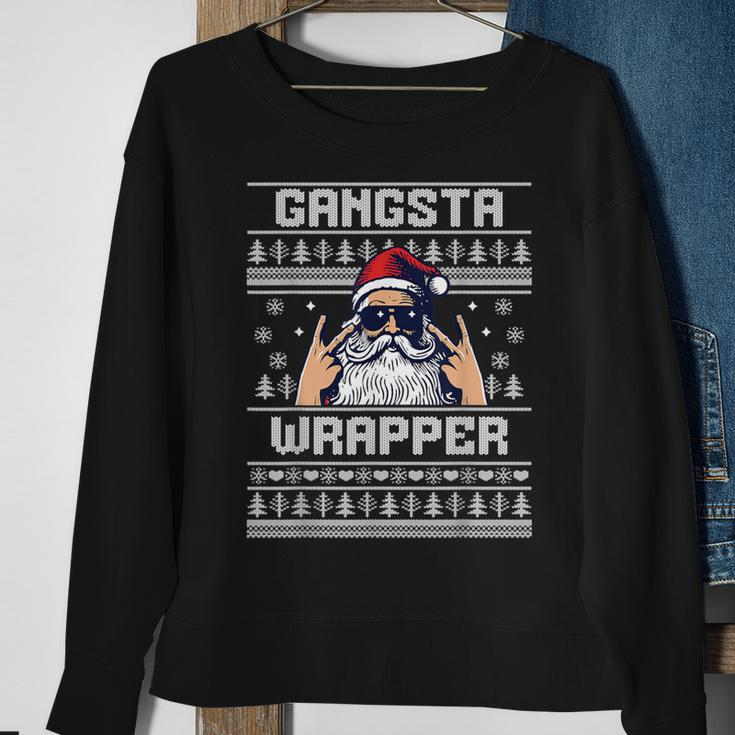 Gangsta Wrapper Santa Claus Ugly Christmas Sweater Sweatshirt Gifts for Old Women