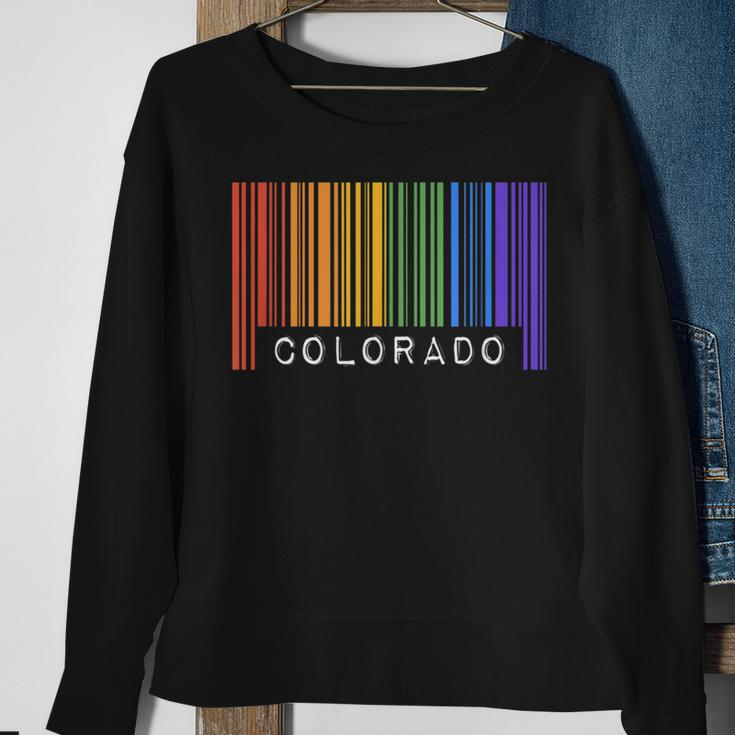 Gay Queer Barcode Pride Colorado Aesthetic Lgbtq Flag Denver Sweatshirt Gifts for Old Women
