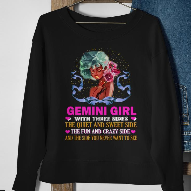 Gemini Girl Has Three Sides Birthday Gemini Funny Gifts Sweatshirt Gifts for Old Women