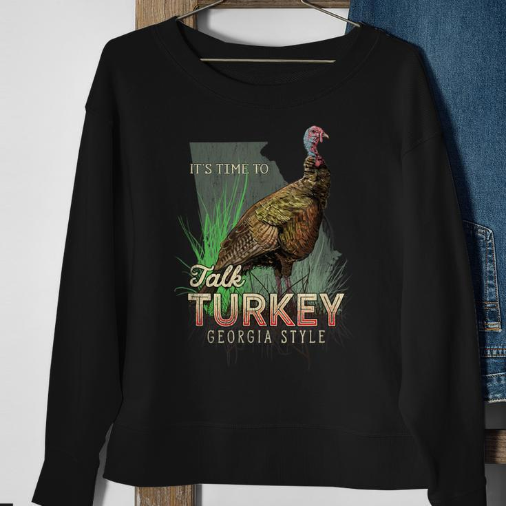 Georgia Turkey Hunting Time To Talk Turkey Sweatshirt Gifts for Old Women