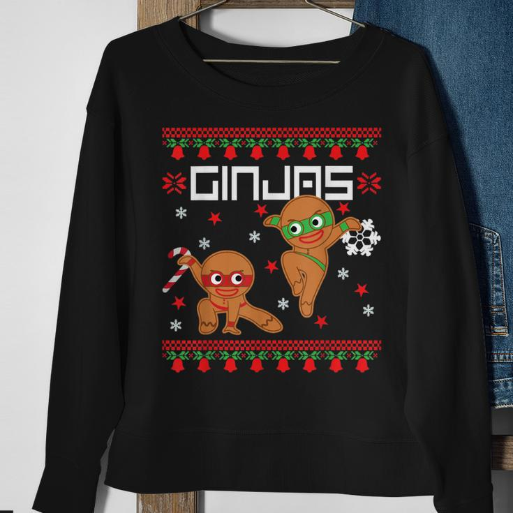 Ginjas Gingerbread Ninjas Ugly Christmas Sweater Meme Sweatshirt Gifts for Old Women