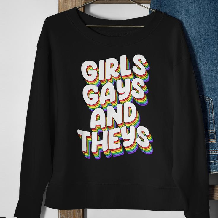 Girls Gays And Theys Lgbtq Pride Parade Ally Sweatshirt Gifts for Old Women