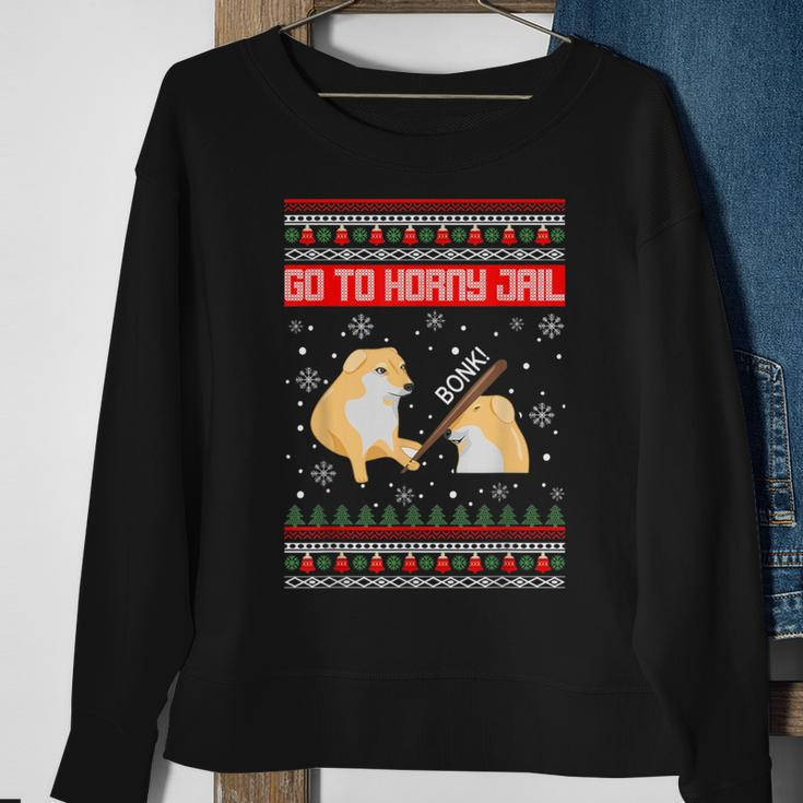 Go To Horny Jail Ugly Christmas Sweater Bonk Meme Sweatshirt Gifts for Old Women