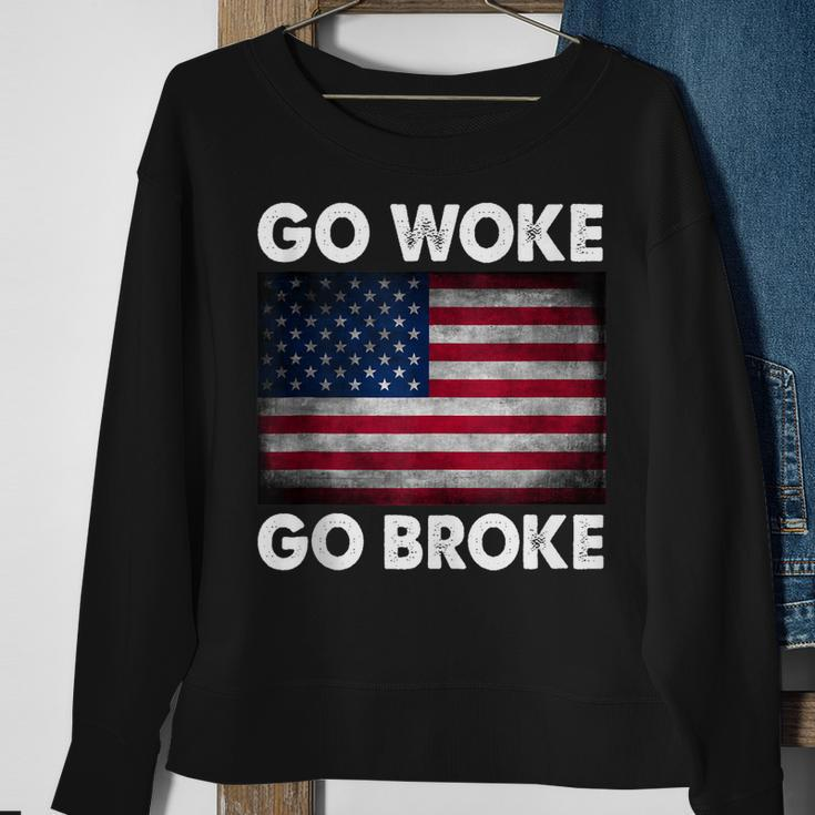 Go Woke Go Broke Sweatshirt Gifts for Old Women