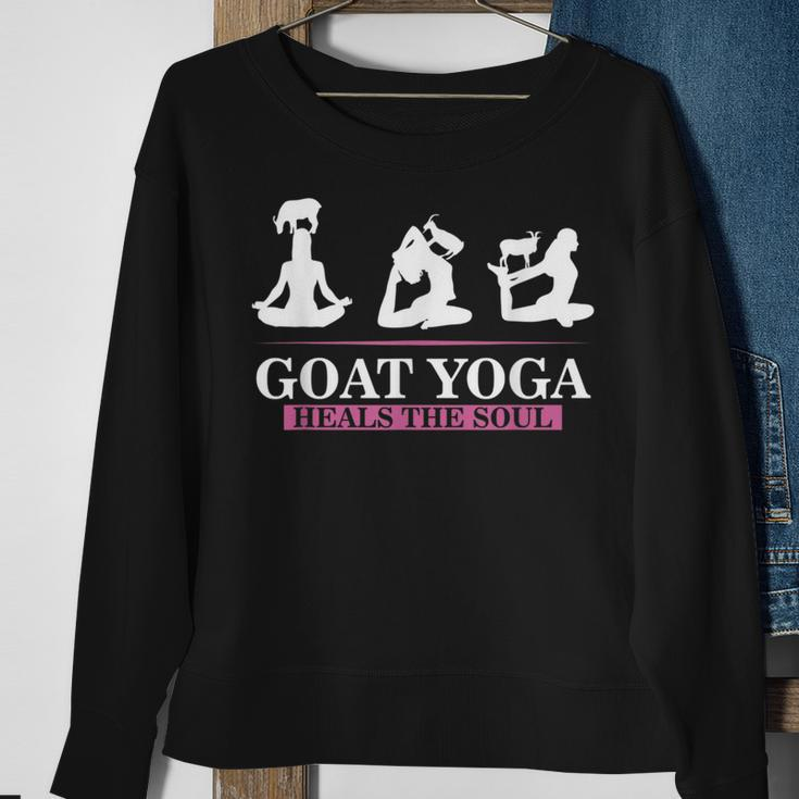 Goat Yoga Heals The Soul Shift For Yoga Goat Lovers Sweatshirt Gifts for Old Women