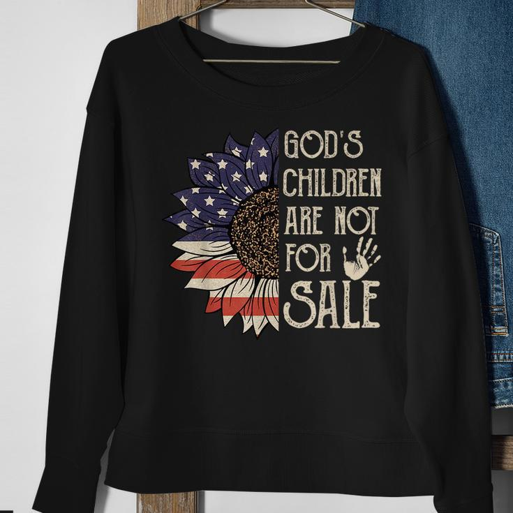 Gods Children Are Not For Sale Funny Sunflower Quote Saying Sweatshirt Gifts for Old Women