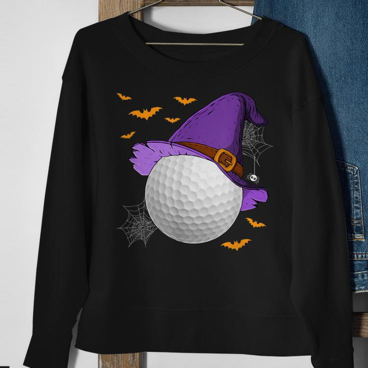 Golf Ball Witch Hat Pumpkin Spooky Halloween Costume Sweatshirt Gifts for Old Women