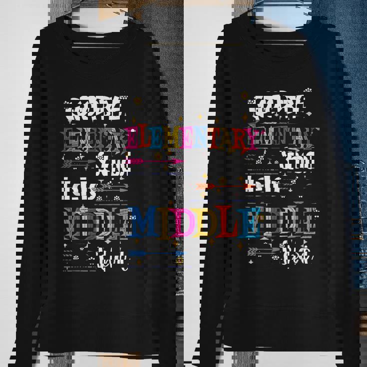 Goodbye Elementary School Hello Middle School Last Day Sweatshirt Gifts for Old Women