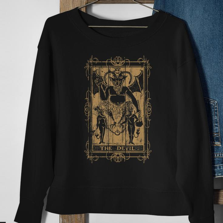 Goth Clothing Tarot Card The Devil Witchy Occult Horror Tarot Sweatshirt Gifts for Old Women