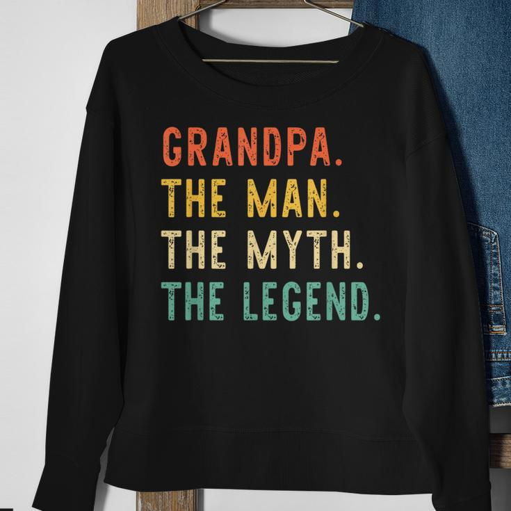 Grandpa The Man The Myth Legend Fathers Day Vintage Retro Sweatshirt Gifts for Old Women