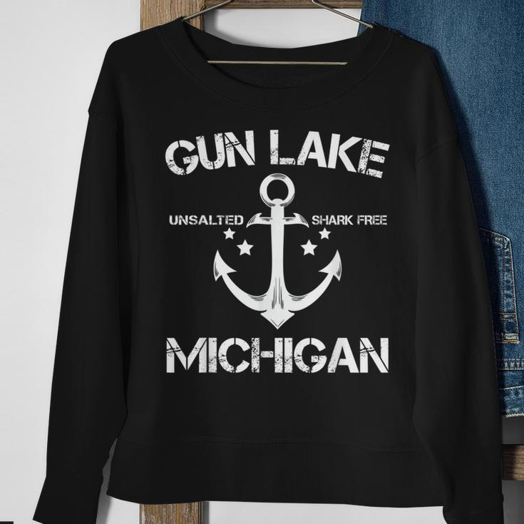 Gun Lake Michigan Fishing Camping Summer Sweatshirt Gifts for Old Women