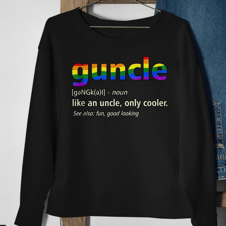 Guncle Definition Gay Lgbtq Pride Month Supporter Graphic Sweatshirt Gifts for Old Women