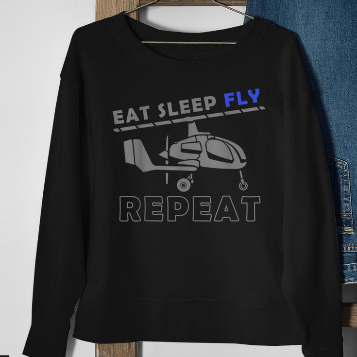 Gyrocopter Fly Pilot Aviation Sweatshirt Gifts for Old Women