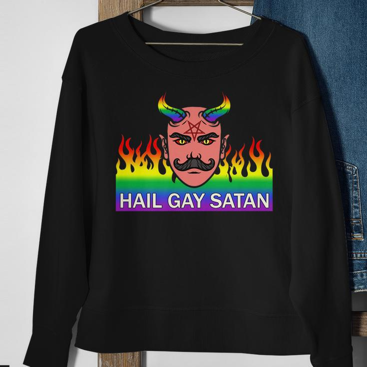 Hail Gay Satan Lgbt Pride Sweatshirt Gifts for Old Women