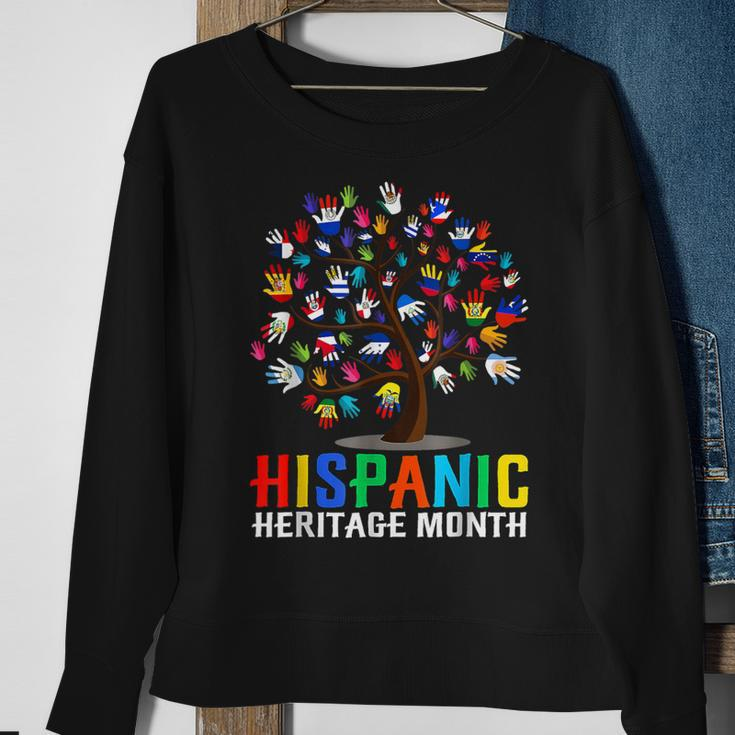 Hand Flag Tree Root Latino National Hispanic Heritage Month Sweatshirt Gifts for Old Women
