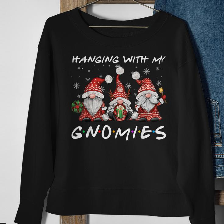 Hanging With Gnomies Christmas Gnomes Xmas Buffalo Plaid Red Sweatshirt Gifts for Old Women