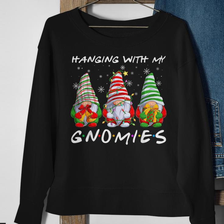 Hanging With Gnomies Gnomes Light Christmas Pajamas Mathicng Sweatshirt Gifts for Old Women