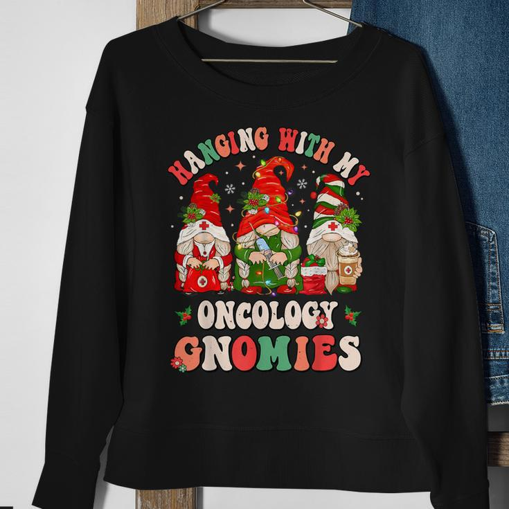 Hanging With My Oncology Gnomies Christmas Rn Oncologist Sweatshirt Gifts for Old Women