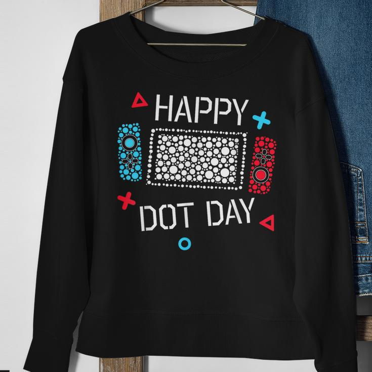 Happy Dot Day Gamers Boy Game Controller Colourful Polka Dot Sweatshirt Gifts for Old Women