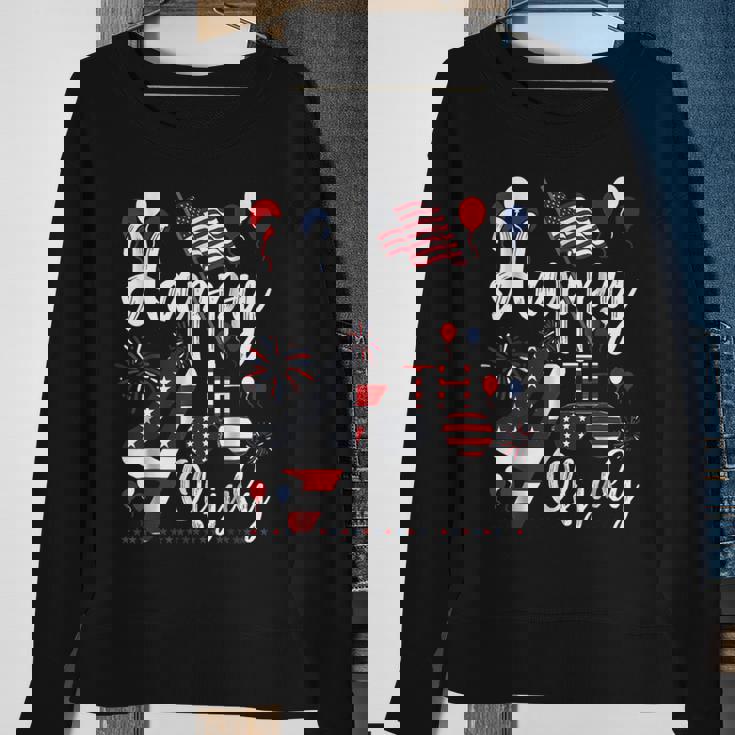 Happy Fourth Of July Patriotic American Us Flag 4Th Of July Patriotic Funny Gifts Sweatshirt Gifts for Old Women