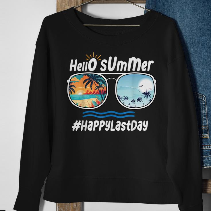 Happy Last Day Of School Hello Summer Sunglasses Beach Sweatshirt Gifts for Old Women