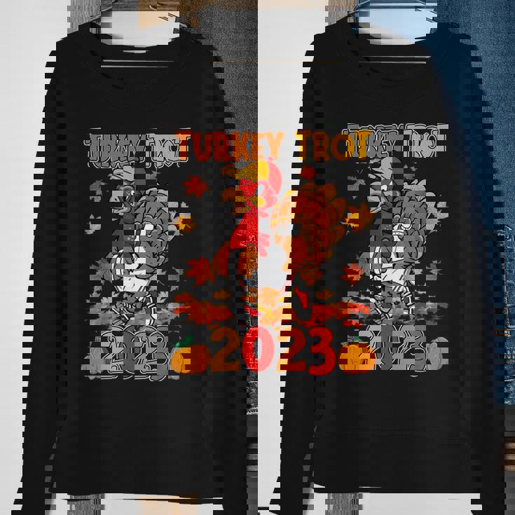 Happy Thanksgiving Day 2023 Pumpkin And Run Cute Turkey Trot Sweatshirt Gifts for Old Women