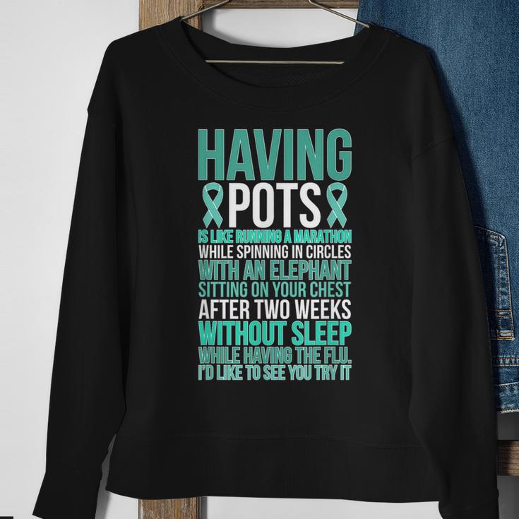 Having Pots Warrior Pots Awareness Day Pots Fighter Sweatshirt Gifts for Old Women