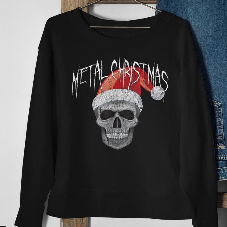Heavy Metal Christmas Skull Santa Sweatshirt Gifts for Old Women