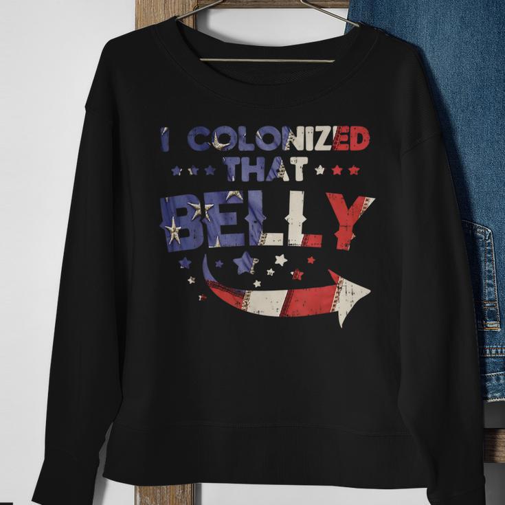 I Colonized That Belly 4Th Of July Pregnancy Dad Matching 1 Sweatshirt Gifts for Old Women